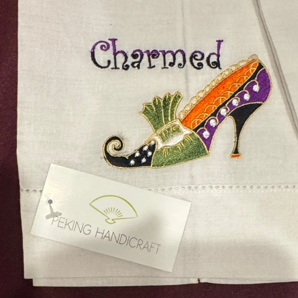 Peking Handicraft Embroidered Towels by Grandin Road -Wicked & Charmed Set of 2